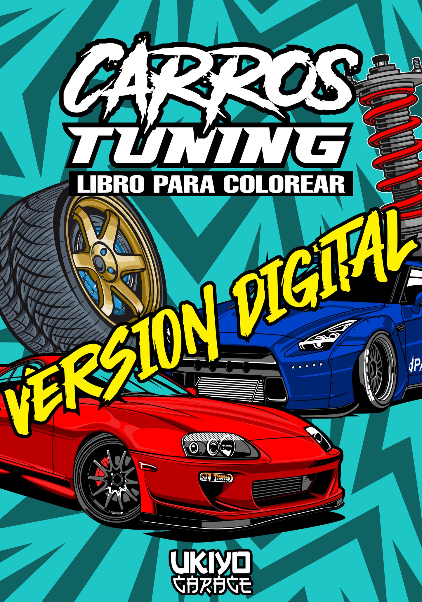 LIBRO DIGITAL! carros tuning libro para colorear VOL.1